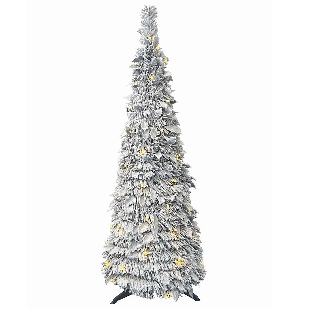 Best Artificial 4ft Frosted Pop-up Pre-Decorated and Pre-Lit Christmas Tree Mains Powered