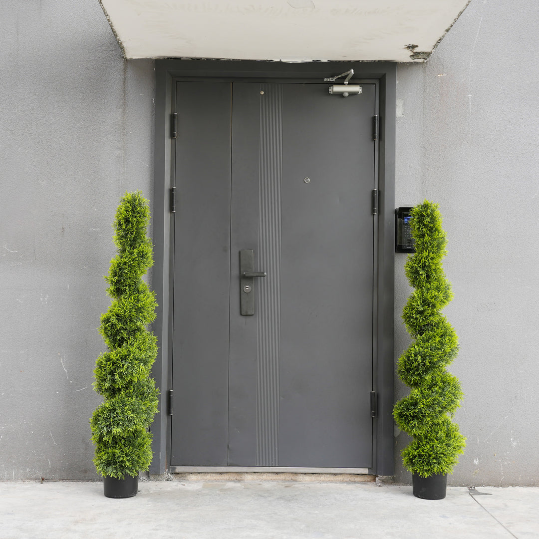 Pair Of Best Artificial 5ft Cedar Spiral Trees