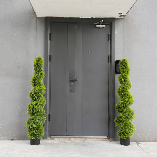 Pair Of Best Artificial 5ft Cedar Spiral Trees