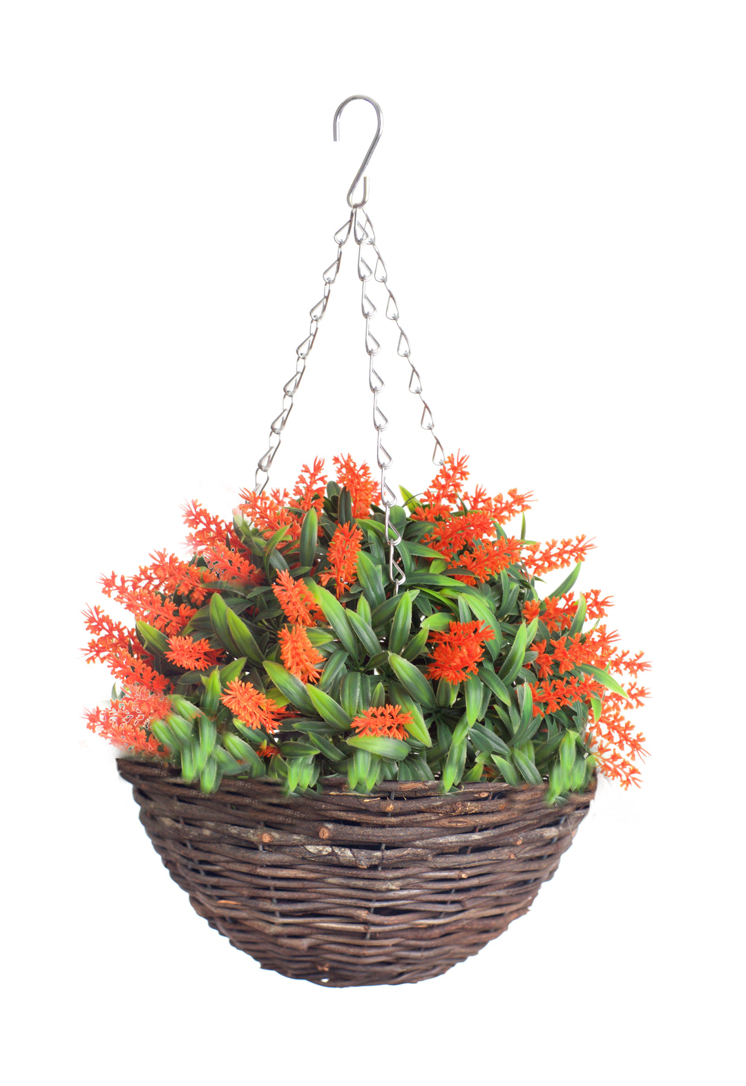 Best Artificial 10 inch Lavender Hanging Basket - Suitable for Outdoor Use - Weather Resistant (Orange)