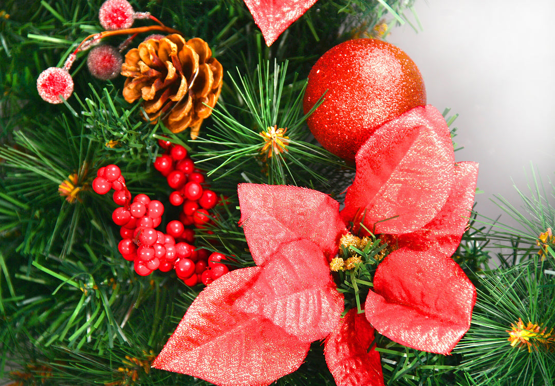 Best Artificial Christmas 60cm Decorated Outdoor Wreath