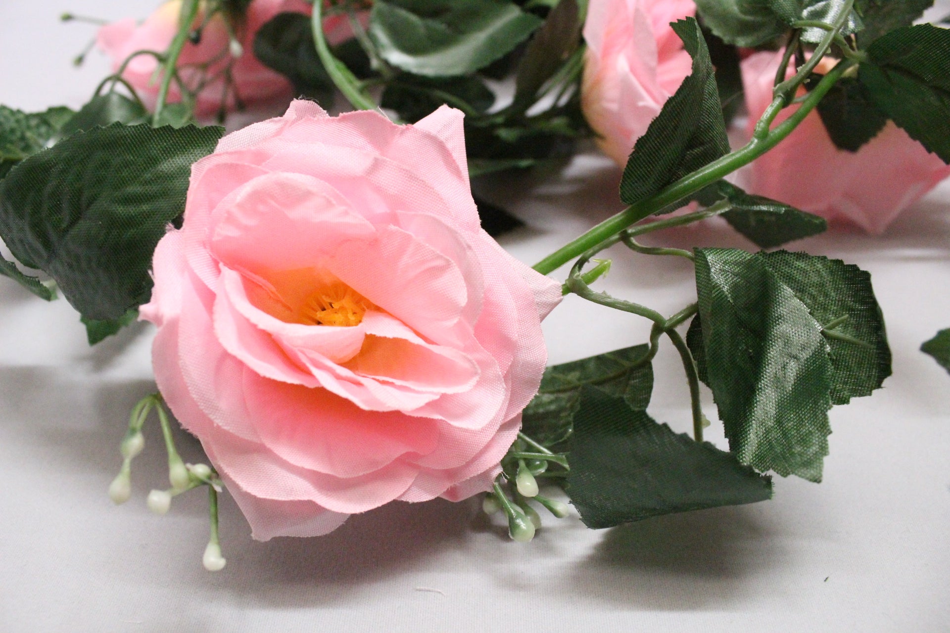 Best Artificial 7ft Baby Pink Silk Rose Garland