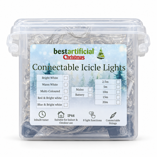 Best Artificial Outdoor Connectable Icicle Christmas LED Lights Waterproof