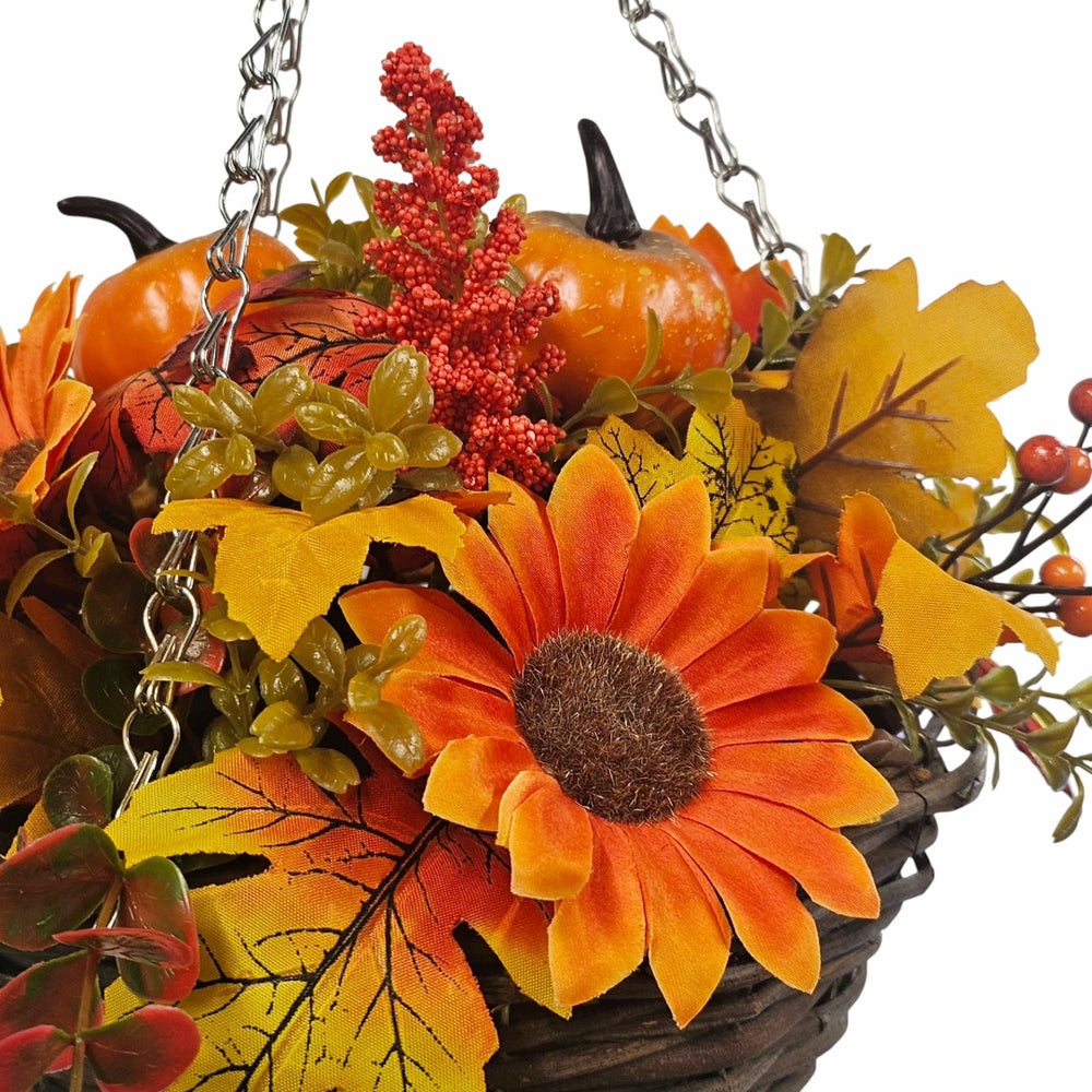 Best Artificial 45cm Autumn Halloween Hanging Basket Fall Harvest