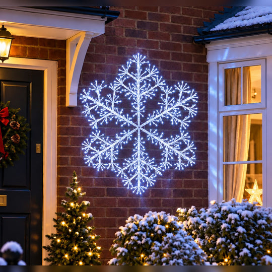 120cm Bright White Christmas Starburst Snowflake Light with 960 LEDs Suitable for Outdoor use