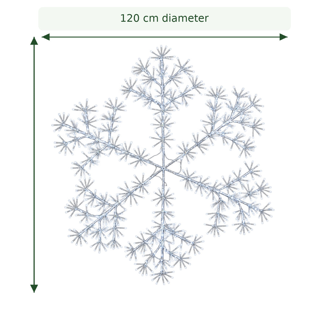 120cm Bright White Christmas Starburst Snowflake Light with 960 LEDs Suitable for Outdoor use
