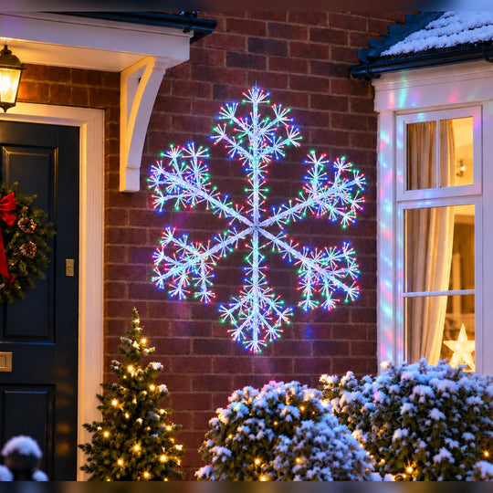 120cm Multi Coloured Christmas Starburst Snowflake Light with 960 LEDs Suitable for Outdoor use