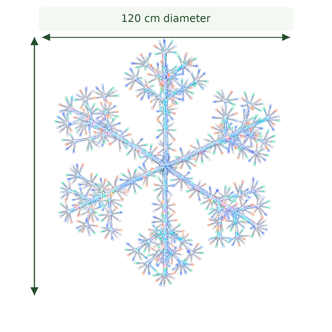 120cm Multi Coloured Christmas Starburst Snowflake Light with 960 LEDs Suitable for Outdoor use