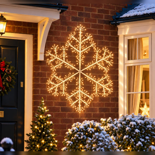 120cm Warm White Christmas Starburst Snowflake Light with 960 LEDs Suitable for Outdoor use