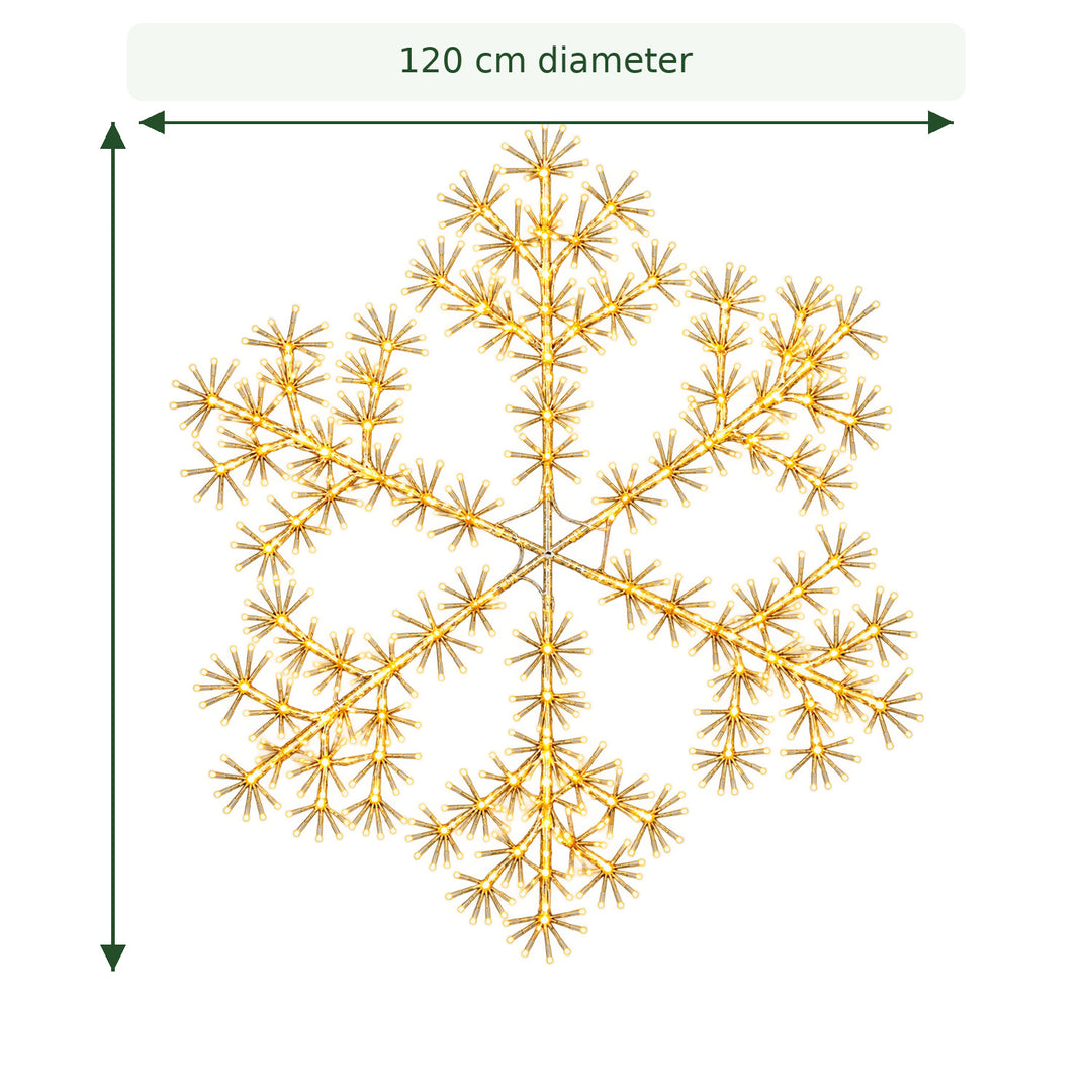 120cm Warm White Christmas Starburst Snowflake Light with 960 LEDs Suitable for Outdoor use