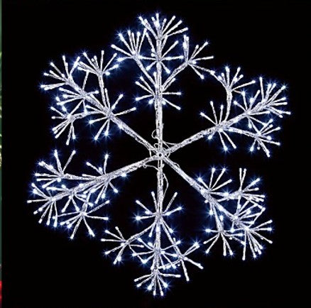 Best Artificial 60cm Silver Wrapped Christmas Snowflake Light with 300 Bright White LEDs Suitable for Indoors and Weather Resistant for Outdoor use