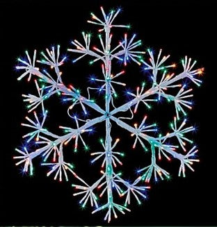 Best Artificial 60cm Wrapped Christmas Snowflake Light with 300 Multi-Coloured LEDs Suitable for Indoors and Weather Resistant for Outdoor use