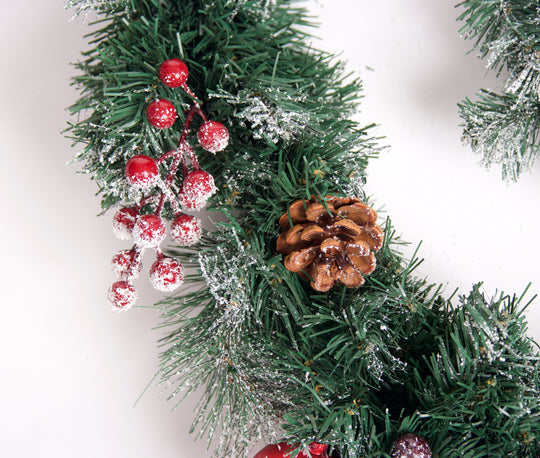 Best Artificial Christmas 6ft-9ft-12ft Frosted Red Garland - Optional Lights