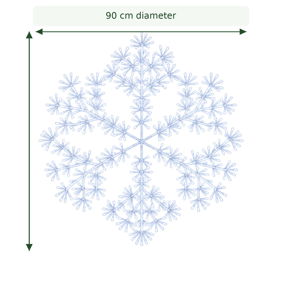 90cm Bright White Christmas Starburst Snowflake Light with 660 LEDs Suitable for Outdoor use