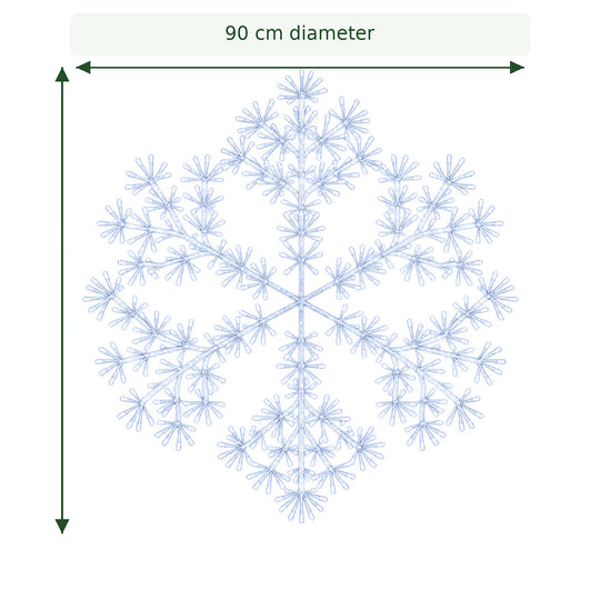 90cm Bright White Christmas Starburst Snowflake Light with 660 LEDs Suitable for Outdoor use