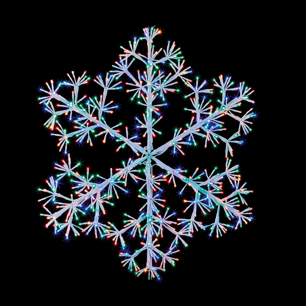 90cm Multi Coloured Christmas Starburst Snowflake Light with 660 LEDs Suitable for Outdoor use