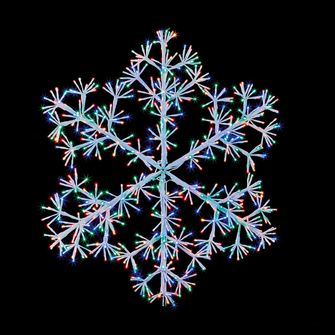 90cm Multi Coloured Christmas Starburst Snowflake Light with 660 LEDs Suitable for Outdoor use