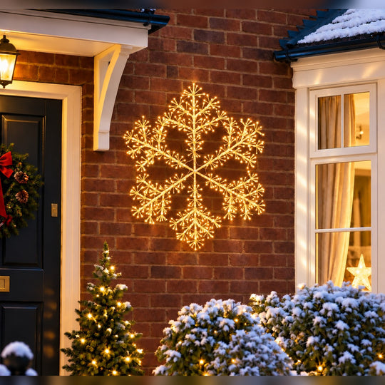 90cm Warm White Christmas Starburst Snowflake Light with 660 LEDs Suitable for Outdoor use