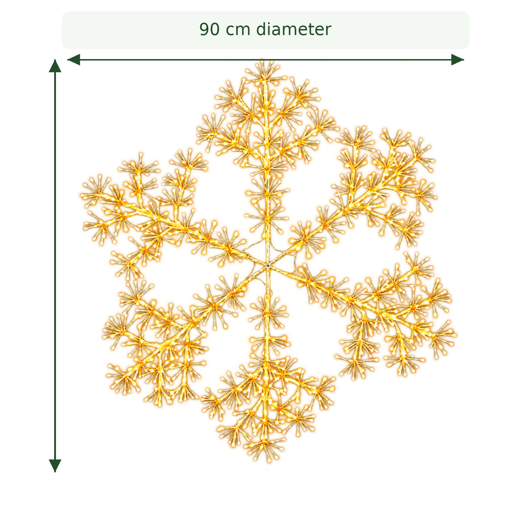 90cm Warm White Christmas Starburst Snowflake Light with 660 LEDs Suitable for Outdoor use