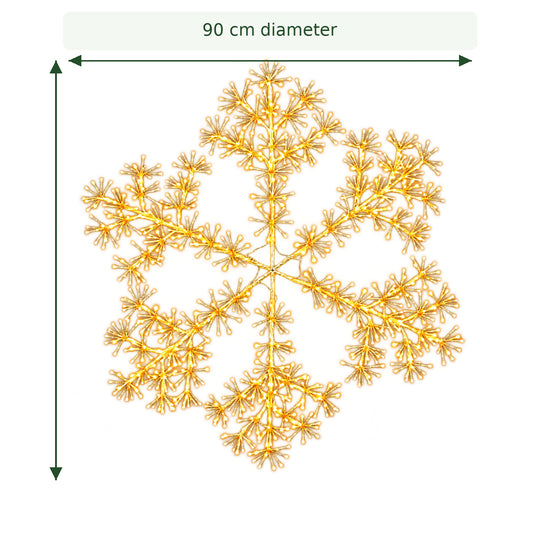 90cm Warm White Christmas Starburst Snowflake Light with 660 LEDs Suitable for Outdoor use
