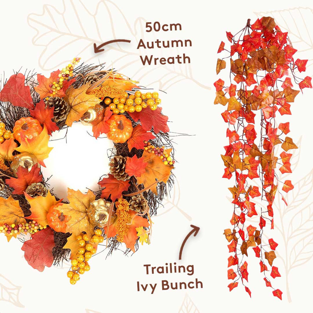 Best Artificial Autumn Halloween Fall Harvest Decorations Bundle Pack