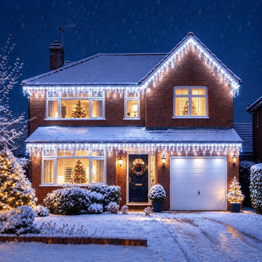 Outdoor Connectable Bright White Icicle Christmas LED Lights Waterproof