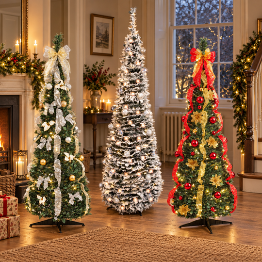 Best Artificial Battery Powered Pop-up 6ft Pre-Decorated Pre-Lit Christmas Trees - front view
