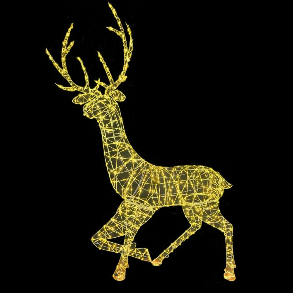 Best Artificial 2m Warm White 3D Christmas Stag with 600 LEDs stock photograph