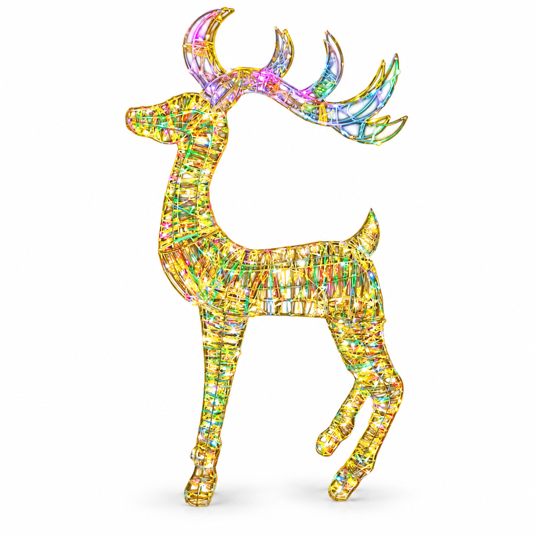 Best Artificial 4ft Multicolour 3D Christmas Stag with 120 LEDs stock photograph