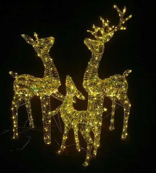 Best Artificial 3-Piece Warm White Reindeer Family Christmas Lights stock photograph