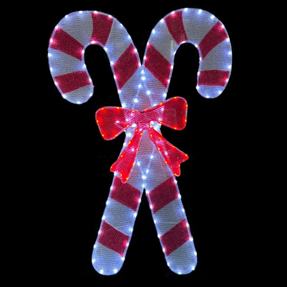 Best Artificial Double Candy Cane Christmas Light Decoration with 120 LEDs stock photograph