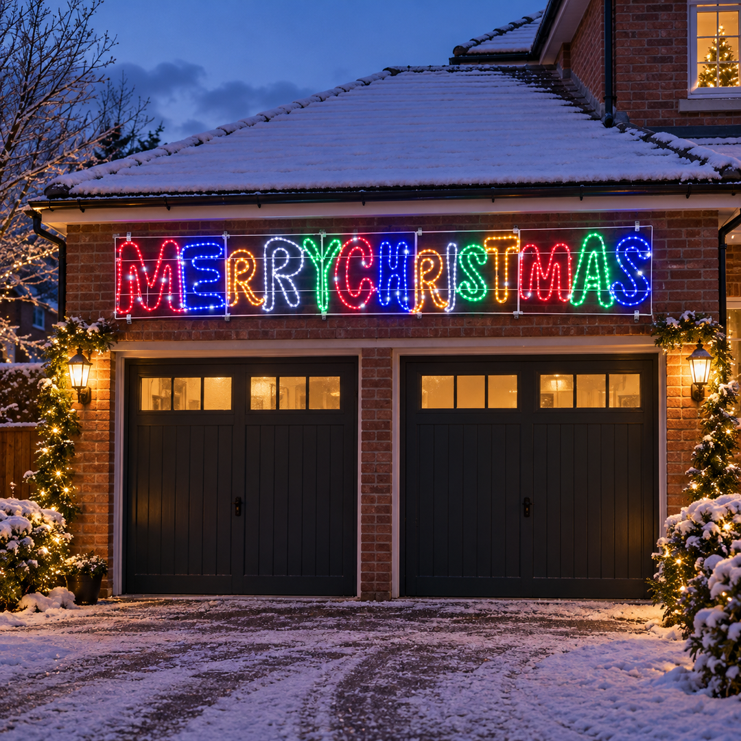 290cm Multicolour Merry Christmas Rope Light Sign – Outdoor Decoration lifestyle
