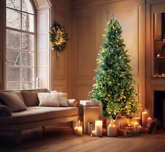 Best Artificial Battery Balsam Fir Pre Lit Christmas Tree With Real Feel PE Tips, Hinged With LED Lights