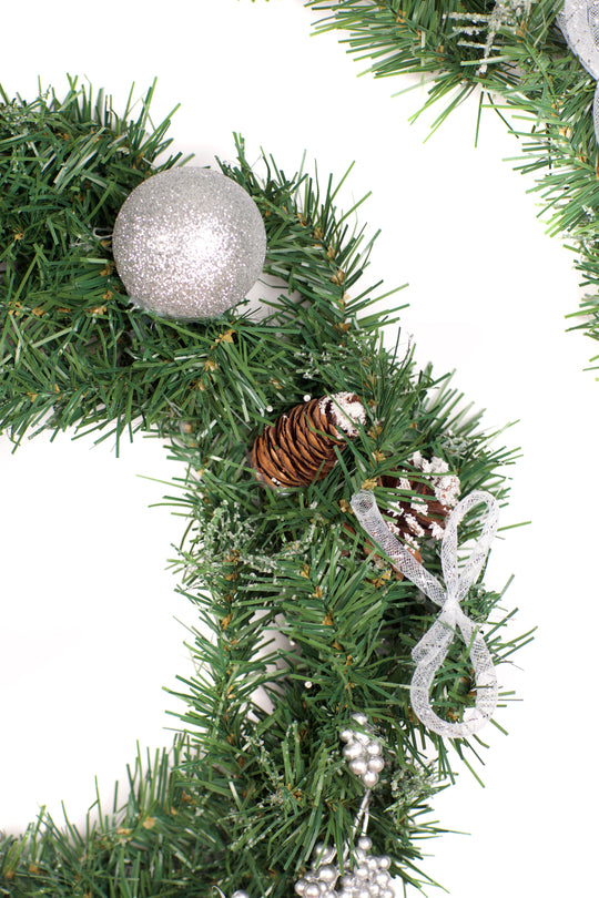 6ft - 9ft or 12ft Decorated Frozen Christmas Garland with Realistic Ice Crystals - Optional Lights