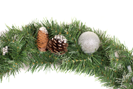 6ft - 9ft or 12ft Decorated Frozen Christmas Garland with Realistic Ice Crystals - Optional Lights