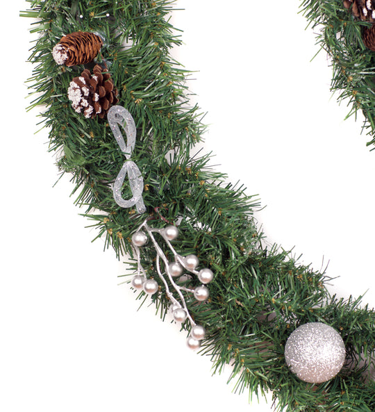 6ft - 9ft or 12ft Decorated Frozen Christmas Garland with Realistic Ice Crystals - Optional Lights