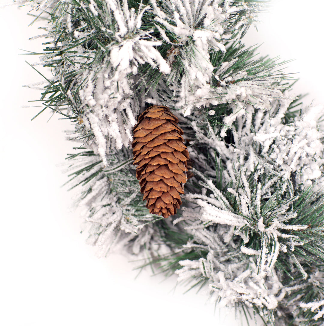 Best Artificial 6ft-9ft-12ft Frosted Luxury Christmas Garland with Pine Cones - Optional Lights