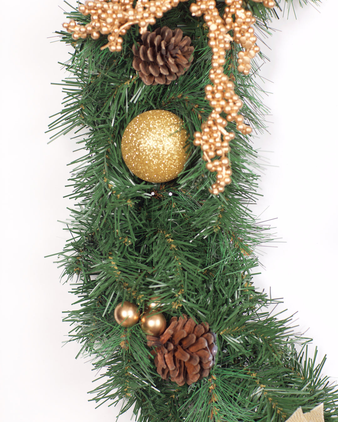Best Artificial Christmas 6ft-9ft-12ft Gold Decorated Garland - Optional Lights