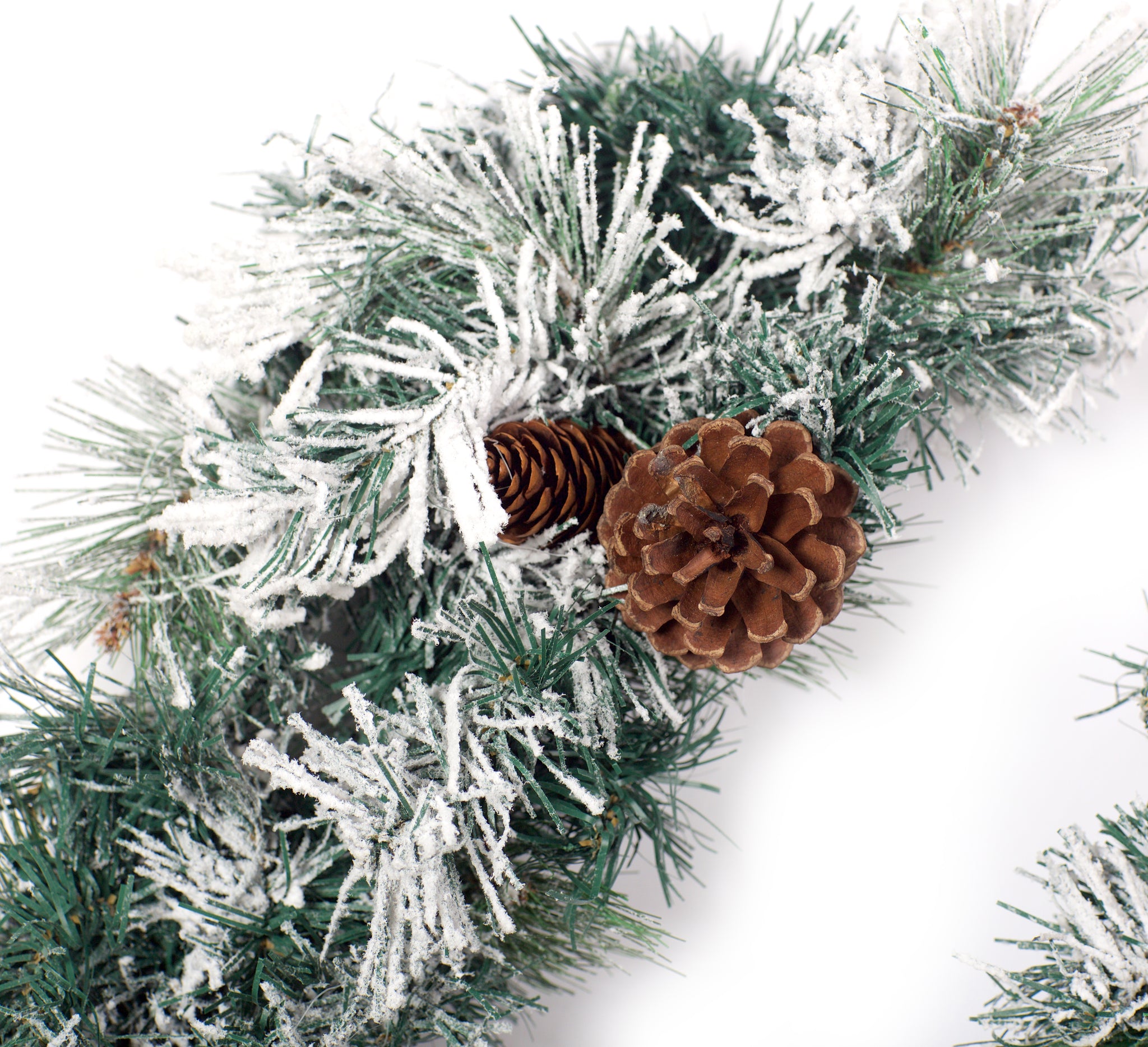 Best Artificial 6ft-9ft-12ft Frosted Luxury Christmas Garland with Pine Cones - Optional Lights