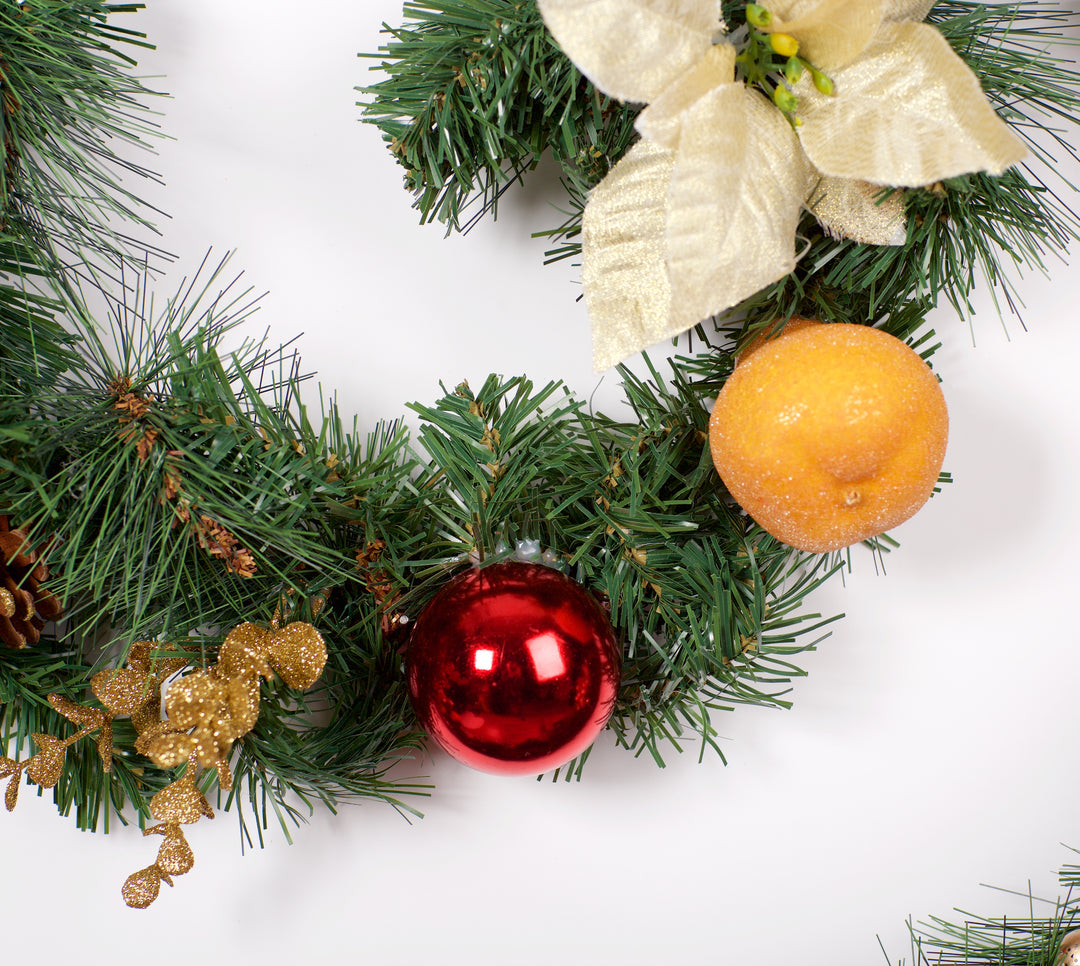 Best Artificial Christmas 6ft-9ft-12ft Copper, Bronze & Gold Decorated Christmas Garland With Gold Dusted Acorns - Optional Lights