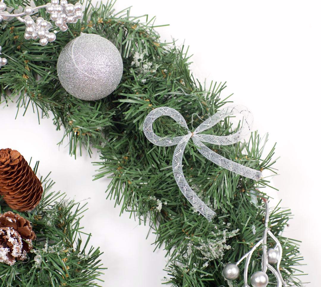 6ft - 9ft or 12ft Decorated Frozen Christmas Garland with Realistic Ice Crystals - Optional Lights