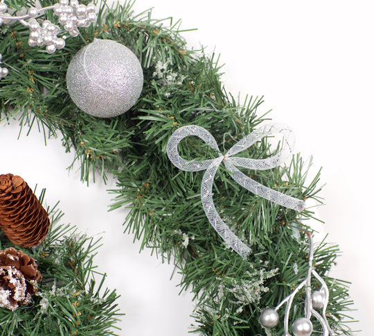 6ft - 9ft or 12ft Decorated Frozen Christmas Garland with Realistic Ice Crystals - Optional Lights