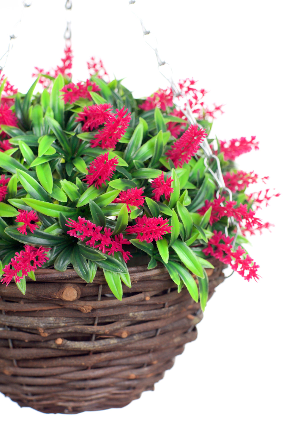 Best Artificial 10 inch Lavender Hanging Basket - Suitable for Outdoor Use - Weather Resistant (Pink)