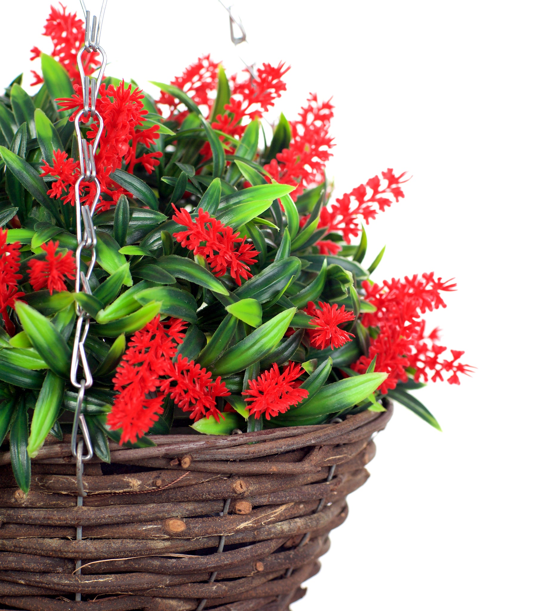 Best Artificial 10 inch Lavender Hanging Basket - Suitable for Outdoor Use - Weather Resistant (Red)
