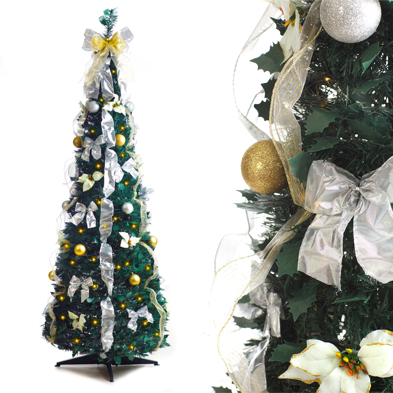 Best Artificial Battery Powered Pop-up 6ft Pre-Decorated Pre-Lit Christmas Trees