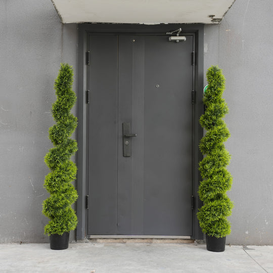 Pair Of Best Artificial 6ft Cedar Spiral Trees
