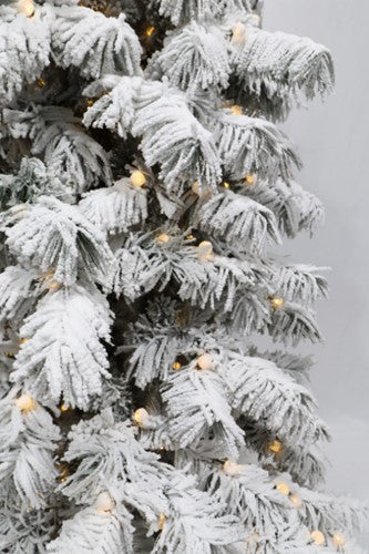 Best Artificial Pre Lit Pearl LED Heavy Snow Flocked Arbol Christmas Tree With Extra Large Downward Sweeping Hinged Branches