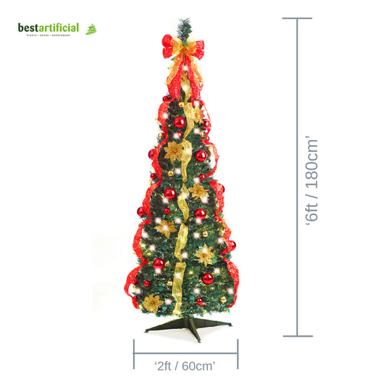 Best Artificial Battery Powered Pop-up 6ft Pre-Decorated Pre-Lit Christmas Trees