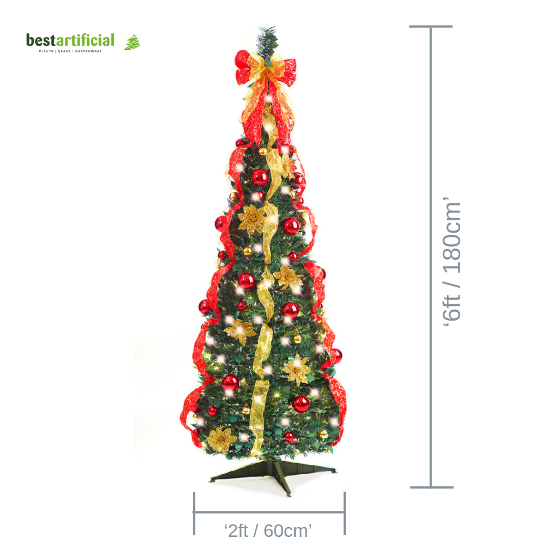 Best Artificial Battery Powered Pop-up 6ft Pre-Decorated Pre-Lit Christmas Trees