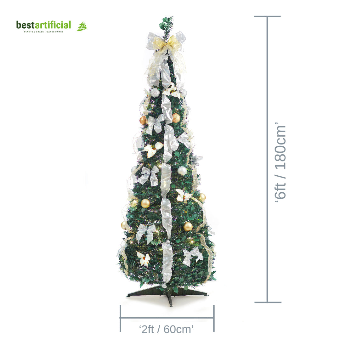 Best Artificial Battery Powered Pop-up 6ft Pre-Decorated Pre-Lit Christmas Trees